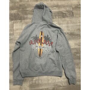 VTG Ron Jon‎ Surf Shop Mens Medium Gray Hoodie Sweatshirt Clearwater Beach FL